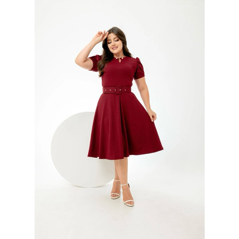 Vestido Godê Vermelho em Oferta Shopee 2025