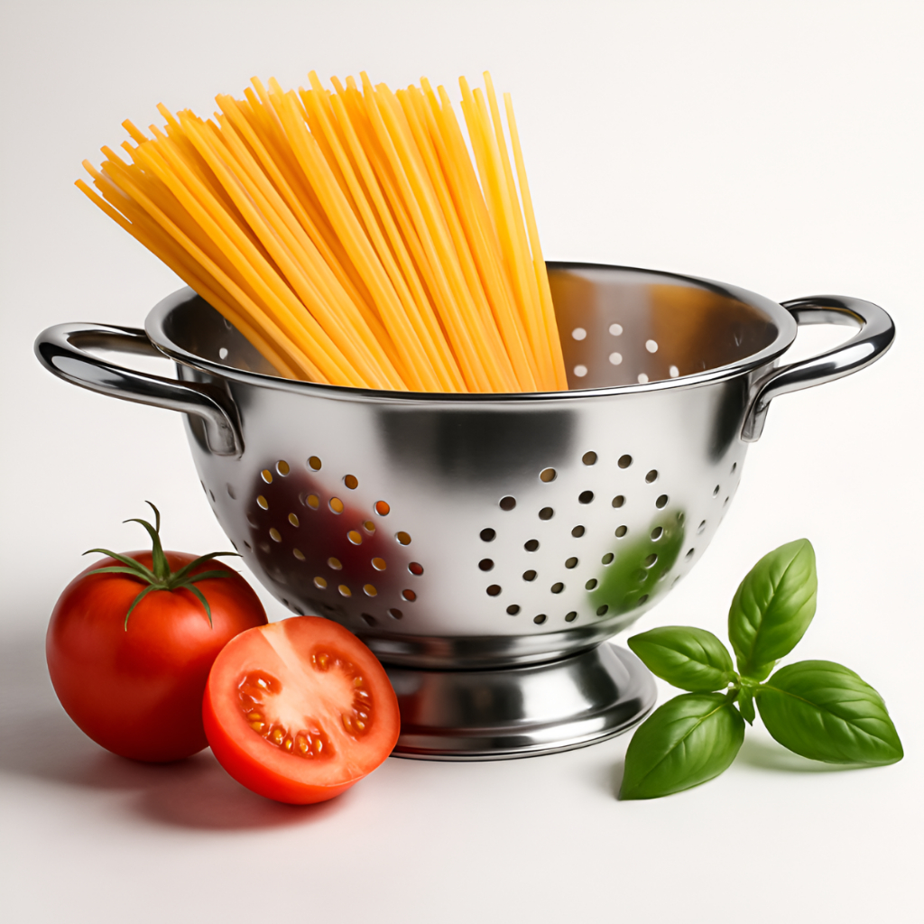 Escorredor De Macarrão Massa Inox Utensílios De Cozinha Top