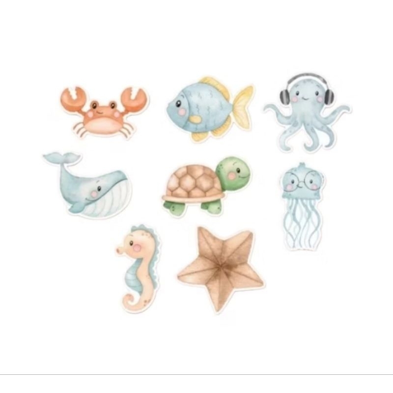 100 adesivos para personalização tema fundo do mar ou qualquer outro tema de 3cm em Oferta na Shopee