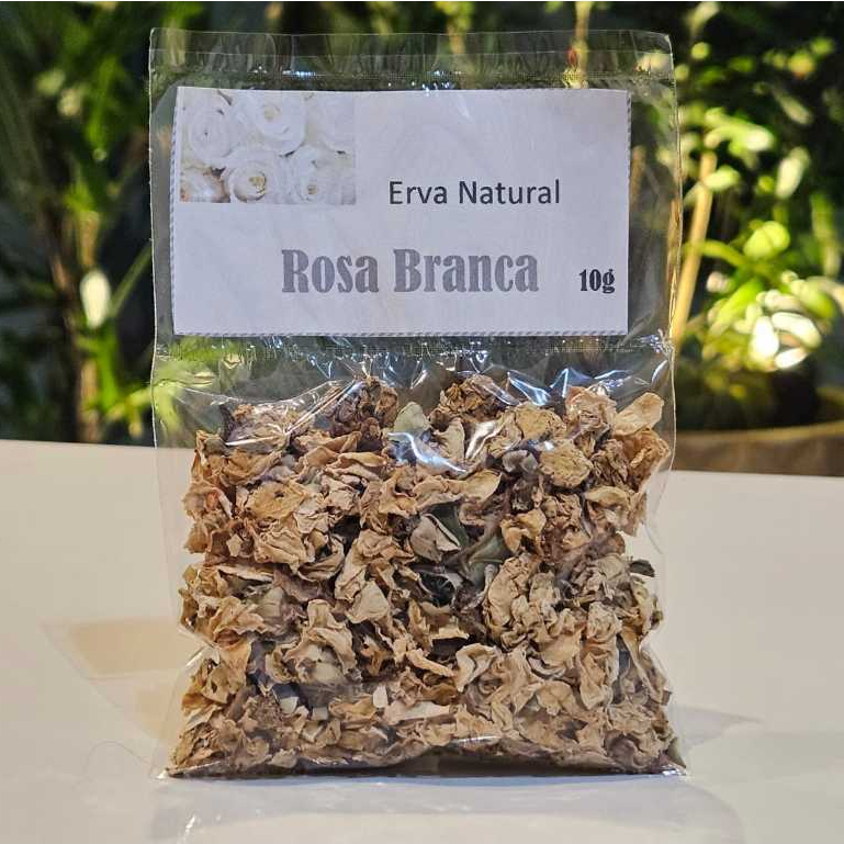 Imagem Rosa Branca Seca | Pétalas Naturais Desidratadas | Uso em Chás, Banhos e Aromaterapia | Calmante e Espiritual