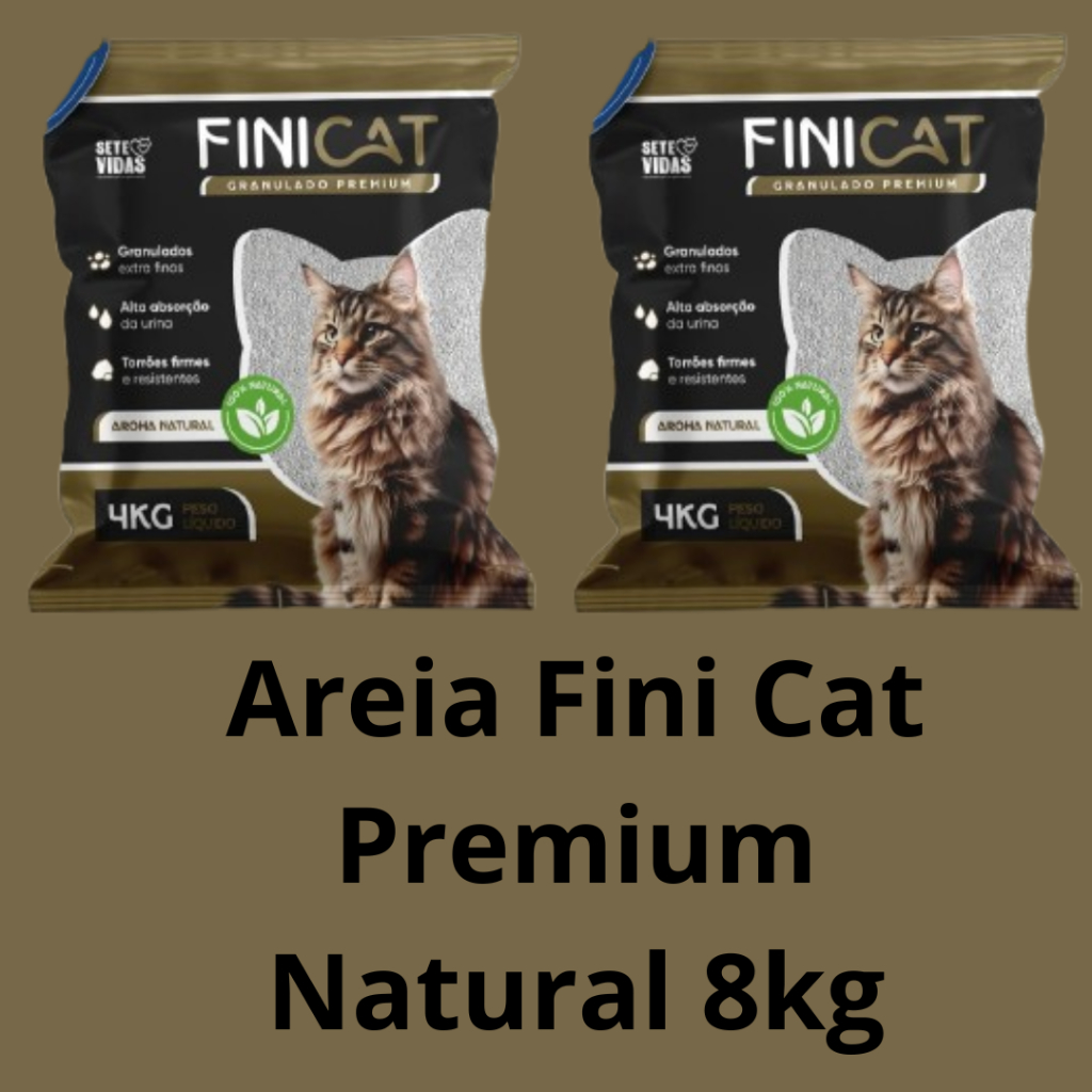 8k Areia Granulado Sanitário de Gato Natural Alta Absorção Forma Torrões Fini Cat Premium Natural