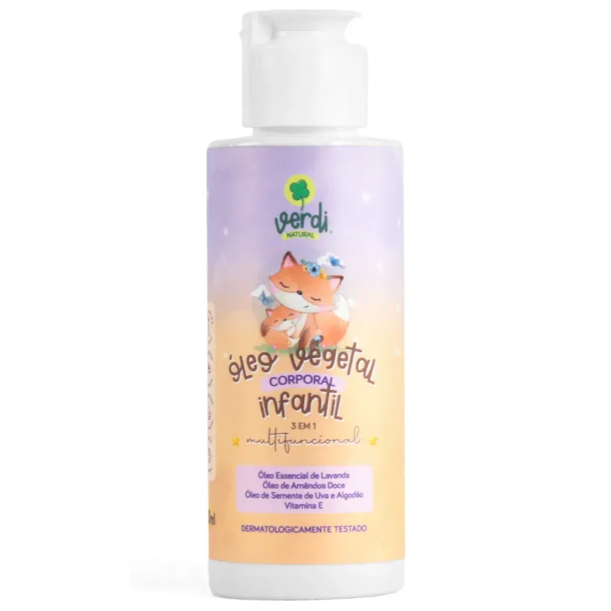 Óleo Vegetal Corporal Infantil Verdi 100% Natural c/ Óleo essencial de Lavanda Óleos de Amêndoa Doce