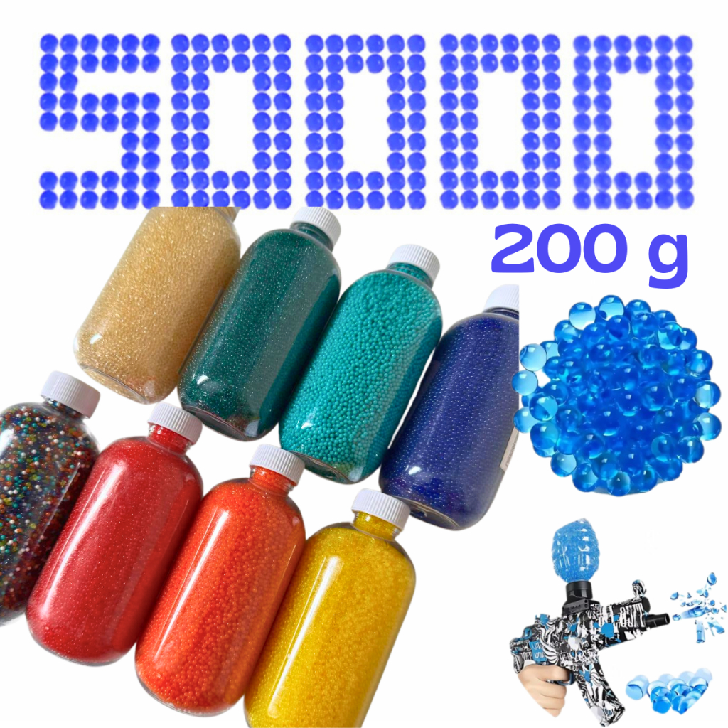 Refil Munição Bolinhas de Gel Orbes 7-8mm Frasco com 200 Grs. Aprox. 50.000 Bolinhas de Gel