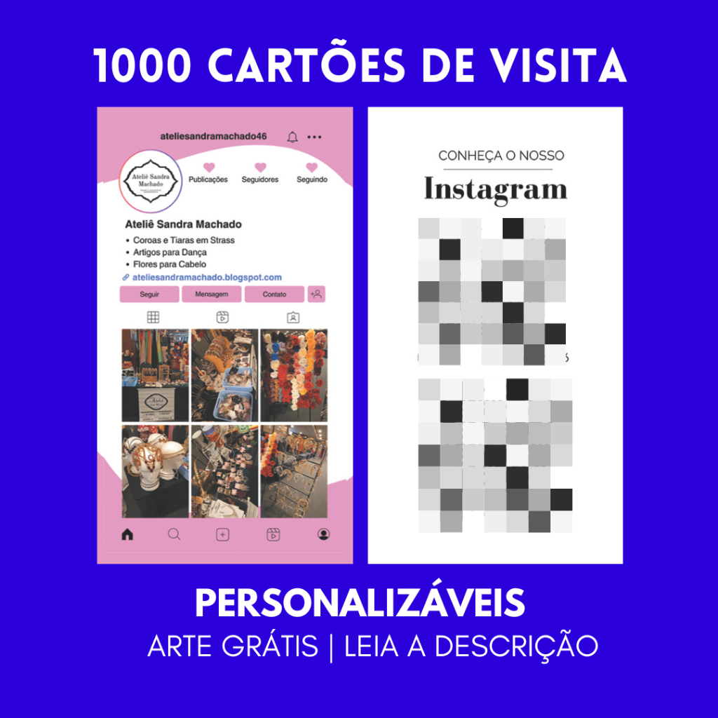 1000 CARTÕES DE VISITA | PERSONALIZÁVEIS | CRIAMOS A ARTE