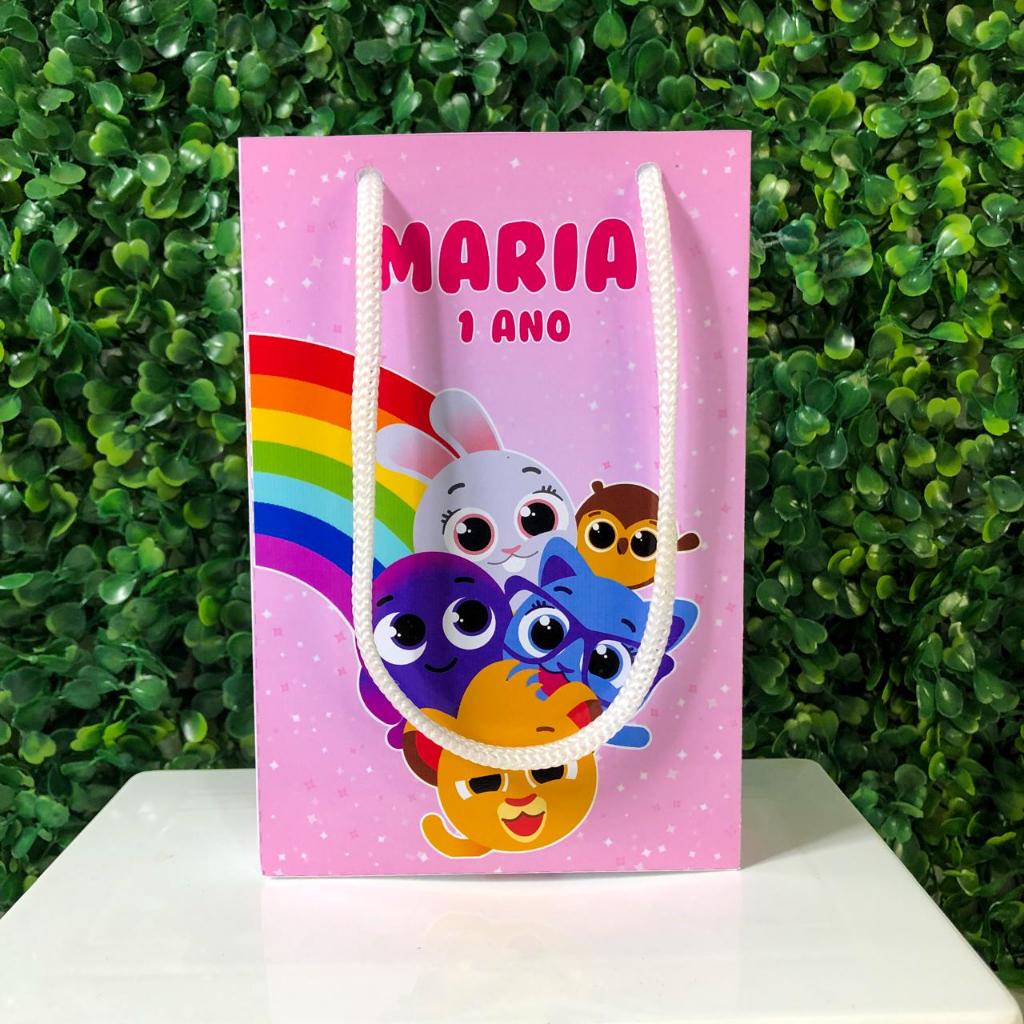 Sacolinha PERSONALIZADA BOLOFOFOS MENINA | Lembrancinha Aniversário Infantil - PEGUE E MONTE