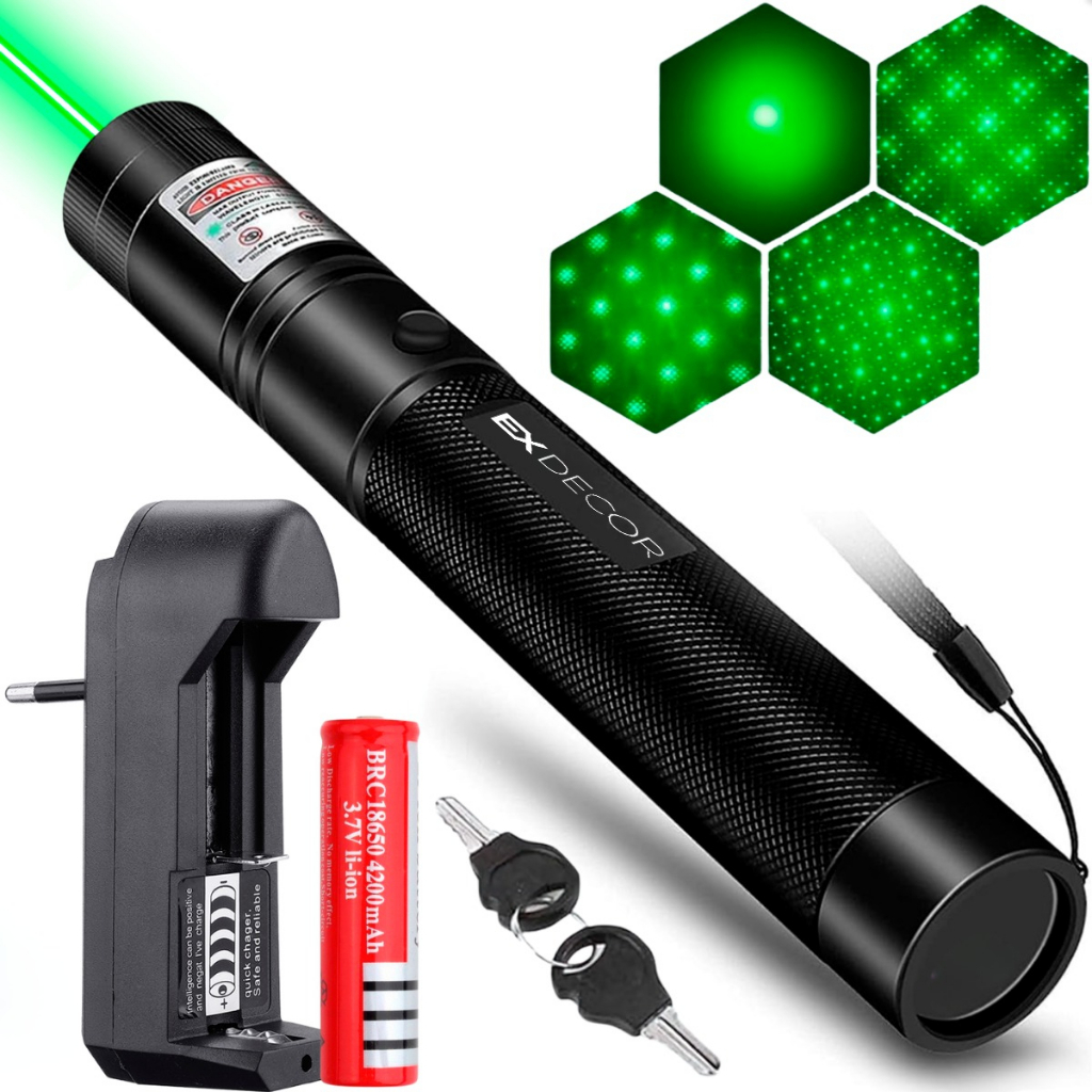 Caneta Laser Verde Ultra Forte Alcance 100km A Prova D'agua