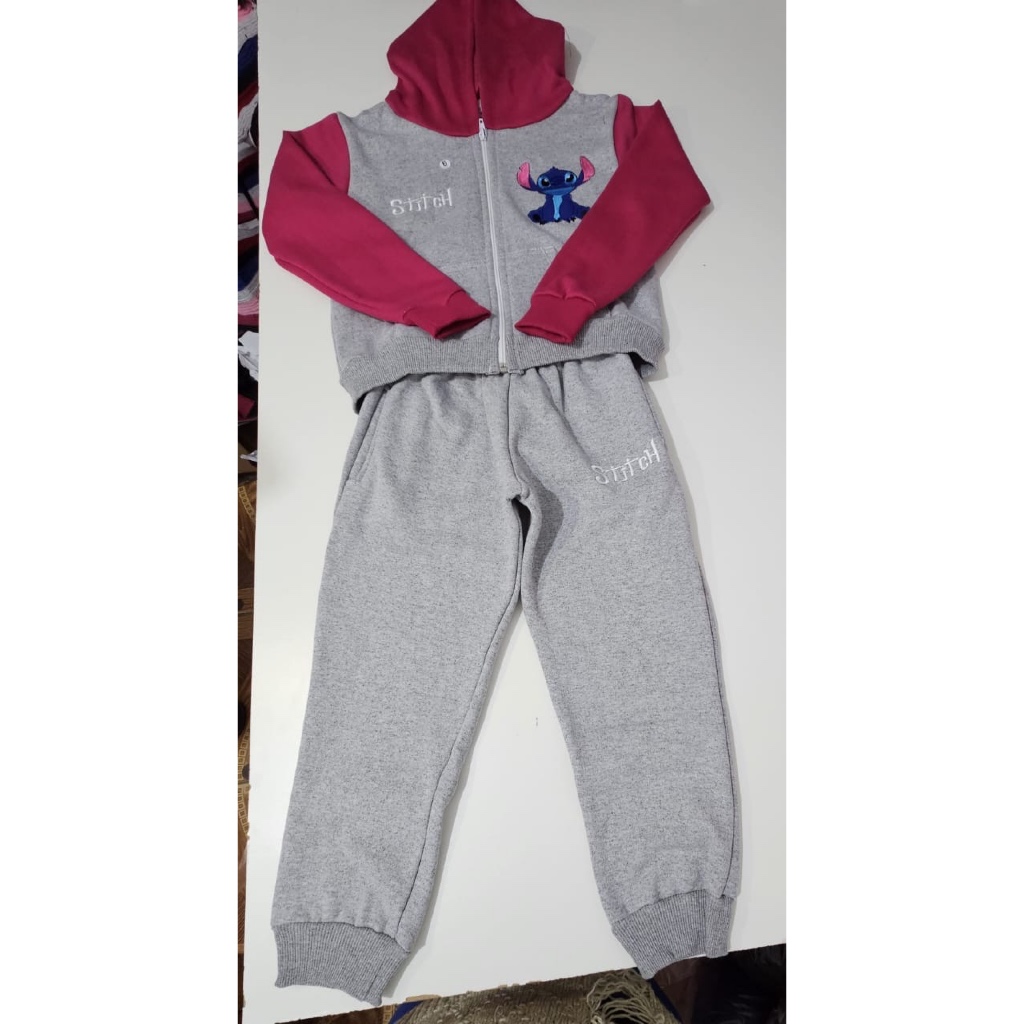 Conjunto Infantil de Moletom com Capuz – Personagens Stitch e Homem-Aranha