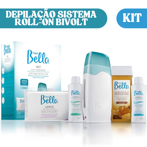 KIT Depilação Sistema Roll-on DEPIL BELLA - Aparelho Depilador Elétrico Depilação Cera Quente
