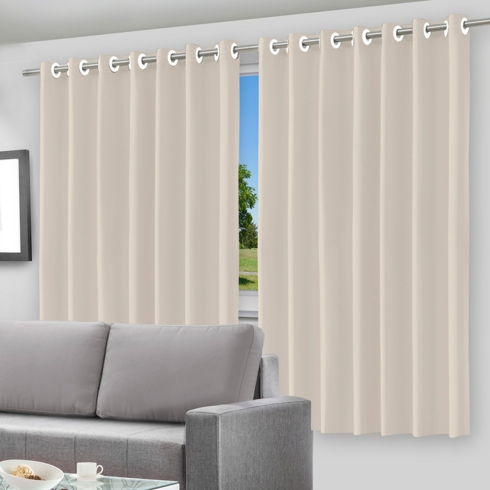 Cortina Blackout Bege c/ ilhos - 280x250cm sala, quarto, janela, area de servico