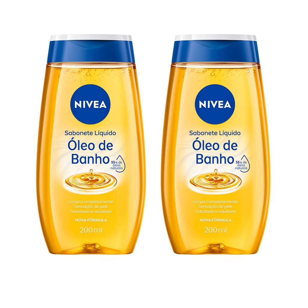 KIT NIVEA Sabonete Líquido Óleo de Banho 200ml - 2 Unidades