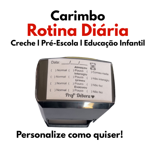 Carimbo de Rotina Escolar e Creche l Grande 6x4 l Automático l Personalizável em Oferta na Shopee