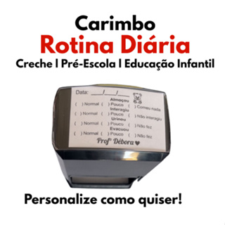 Carimbo de Rotina Escolar e Creche l Grande 6x4 l Automático l Personalizável em Oferta na Shopee