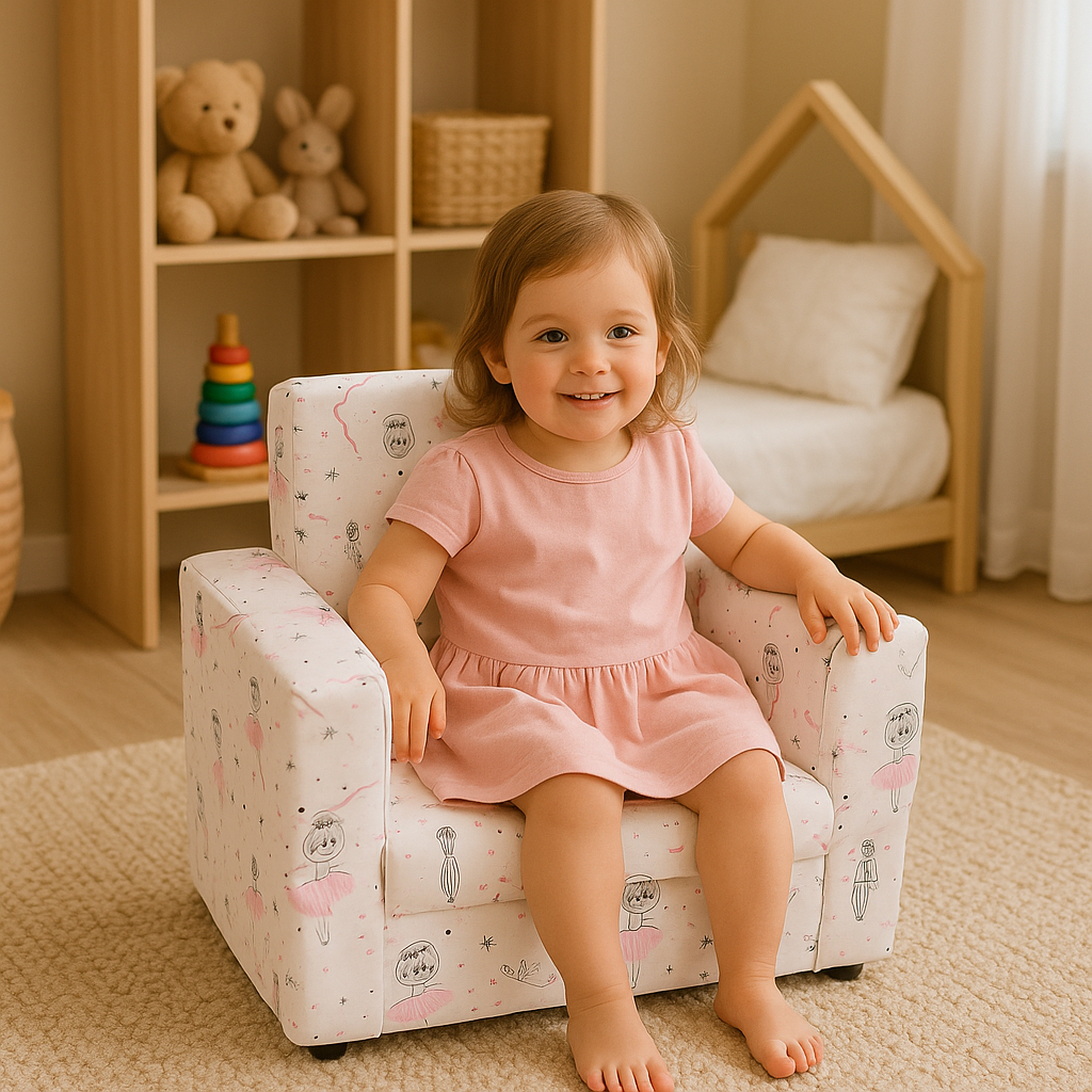 Sofazinho Infantil Mini Sofa Poltroninha Criança Menina Confortável Multiuso Quarto Sala D...