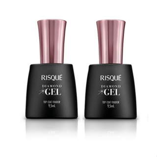 Kit 2 Esmaltes Top Coat Fixador Risqué Diamond Gel 9,5ml em Oferta na Shopee