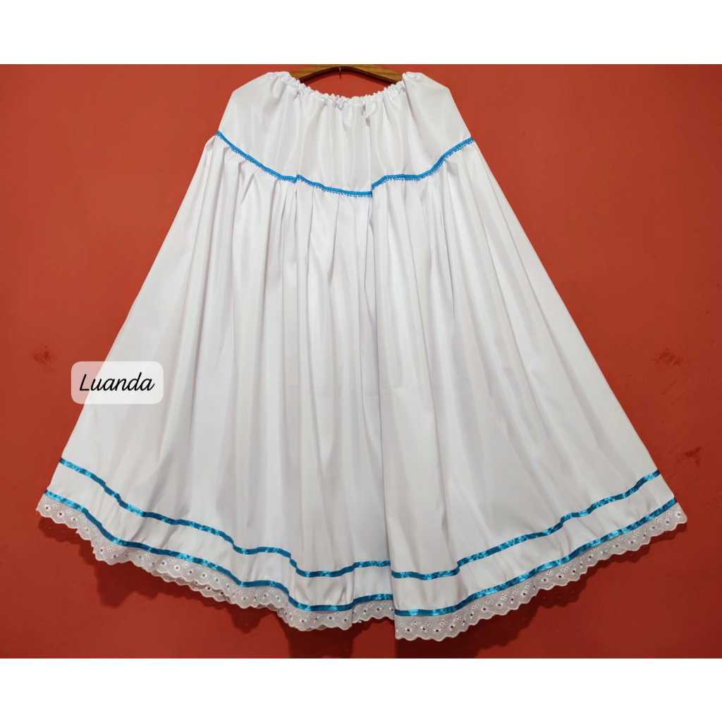 SAIA BRANCA AZUL TURQUESA FITAS 3M DE RODA YEMANJA OXOSSI UMBANDA CANDOMBLE
