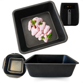 Forma Assadeira Quadrada Alta Funda Antiaderente  Forninho Compatível Fritadeira Elétrica Air Fryer