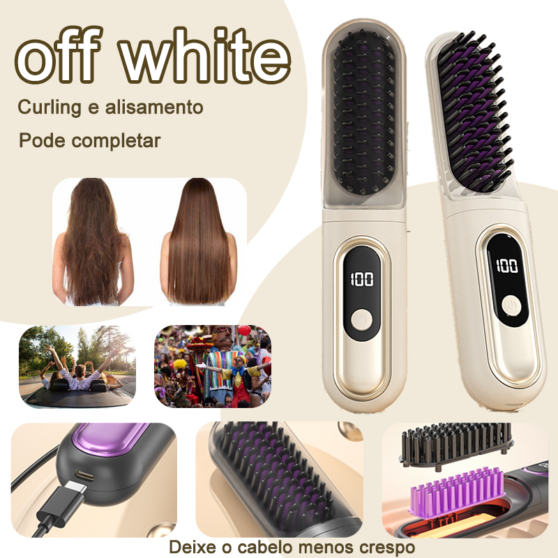 Chapinha/rizador de cabello de cachos portátil recarregável para cabelos lisos e cacheados