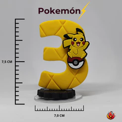 Vela de Aniversário Pokemón em Biscuit com Aplique | Vela Pikachu | Pronta Entrega