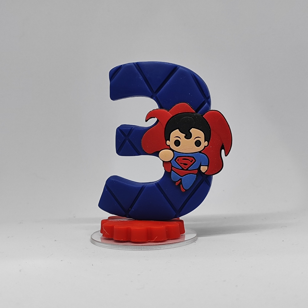 Vela de Aniversário Super-Homem em Biscuit com Aplique | Vela Superman| Pronta Entrega