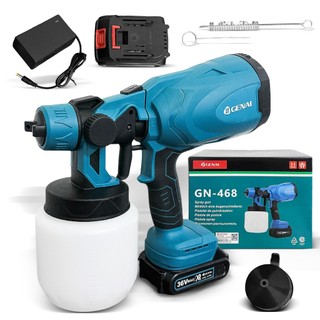 36V Cordless Paint Spray Gun - 800ml Tank, 2 Batteries, Adjustable Nozzle, Professional Sprayer for Home/DIY