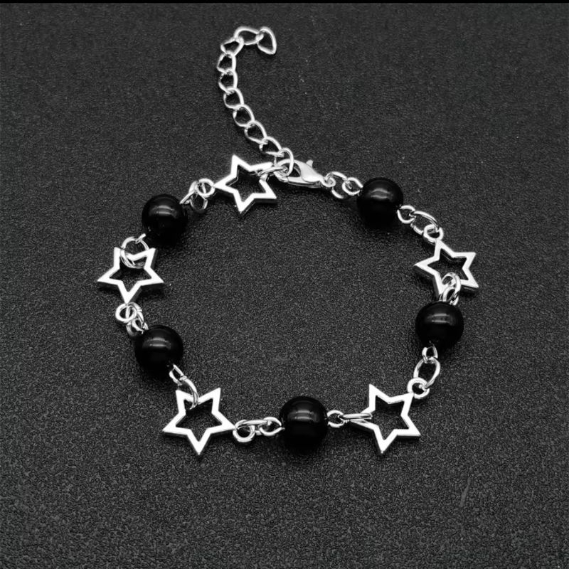 Pulseira De Estrela Pérolas Star Y2k Rock Punk Goth Grunge em Oferta na Shopee