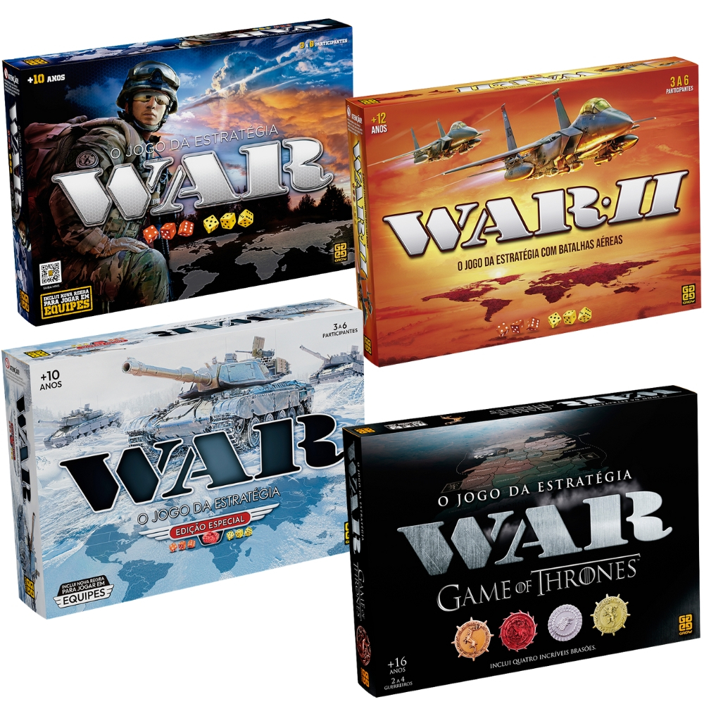 JOGO WAR ESTRATÉGIA GROW TABULEIRO DIVERSÃO BRINQUEDOS GAMES MESA GUERRA BATALHAS CARTAS TERRITÓRIOS - Hobbies & Collections