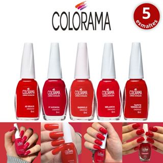 Kit 5 Esmaltes Vermelhos Colorama Cremoso Tons Vermelhos Atacado em Oferta na Shopee