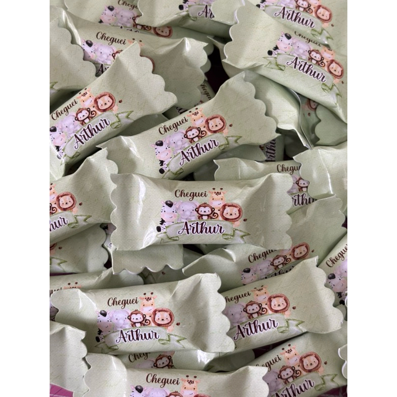 Bala Safari - Maternidade - Lembrancinha Nascimento - Balinha Personalizada - Chá de bebê Safari