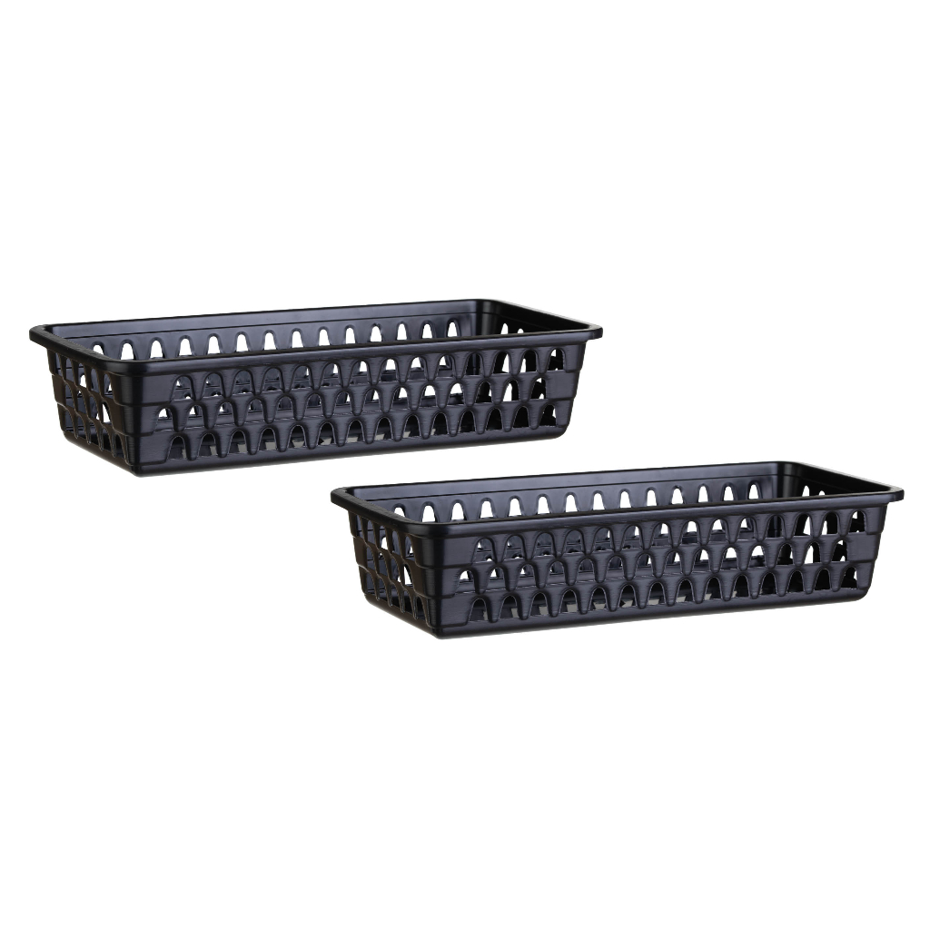 Kit 02 Cesto Organizador Multiuso Lavanderia Preto 28x12x6 em Oferta na Shopee