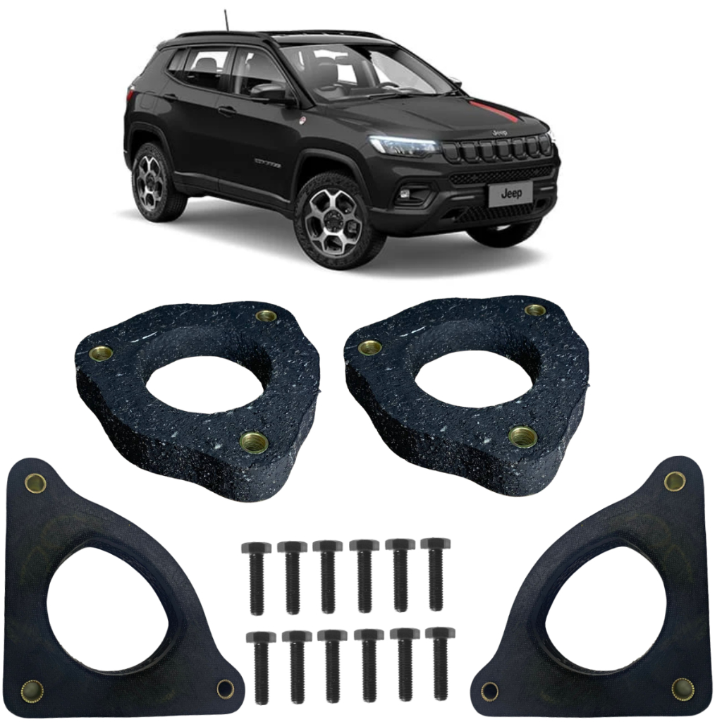 Jeep Compass Kit Calço de mola Dianteiro Traseiro 2,5cm