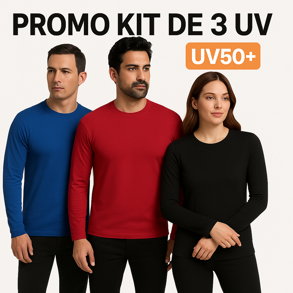 3 Camisetas Térmicas Manga Longa UV Secagem Rápida Proteção Solar em Oferta na Shopee