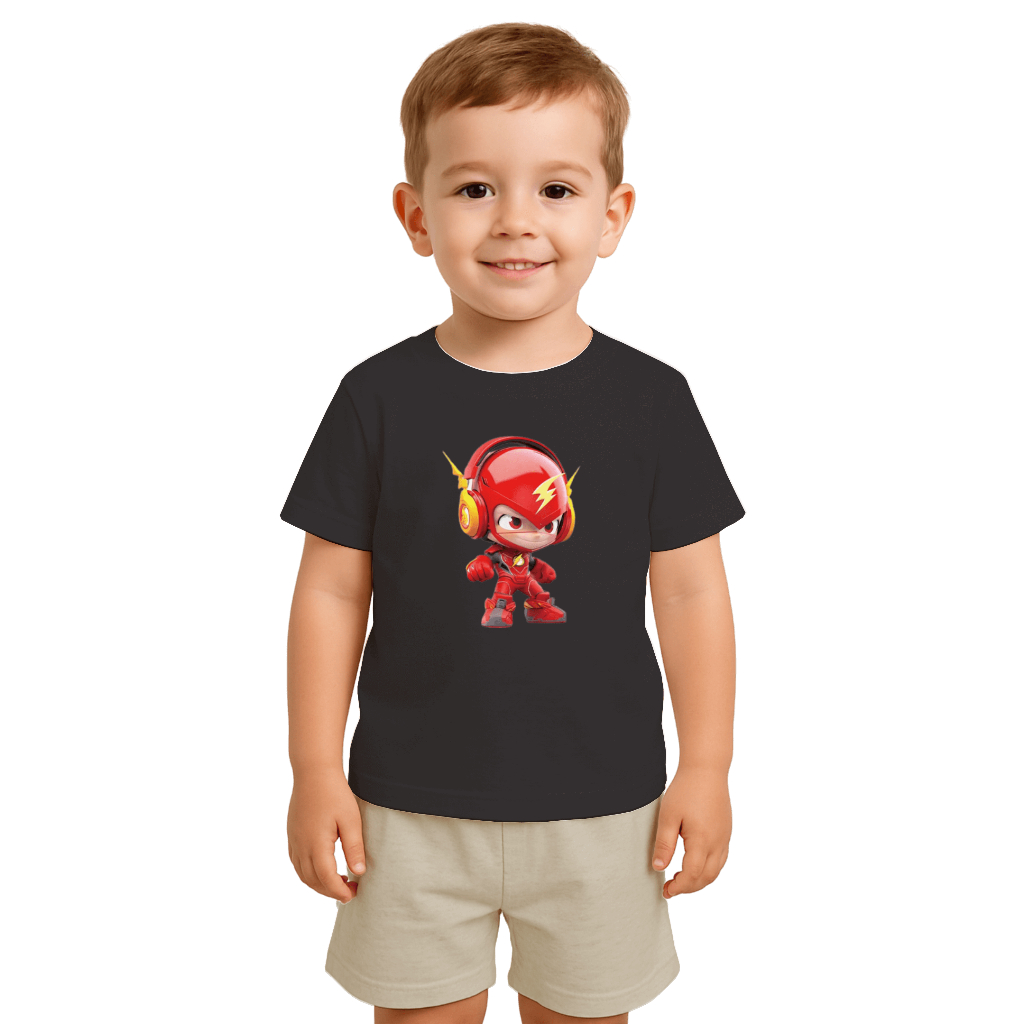 Conjunto Infantil Masculino Camiseta 100% Algodão com Estampa de Heróis + Bermuda Confortável