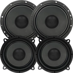 Kit Auto Falante Uno Palio 5 E 6 Polegadas Dianteira Traseira Midbass Carro Som Gol