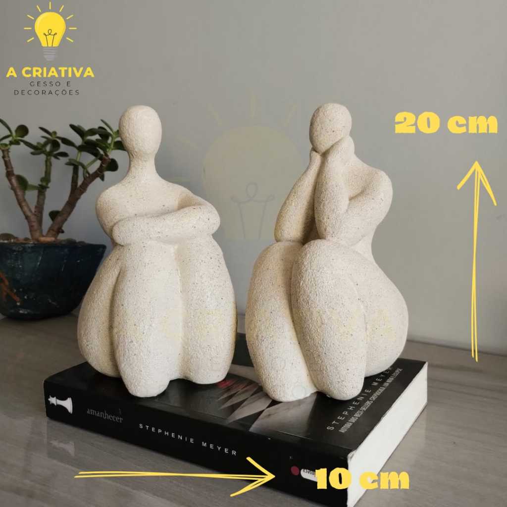 Estatueta Casal Escultura Decorativa - Estatueta - Decoração em Gesso Botero Promoção Peças de Luxo