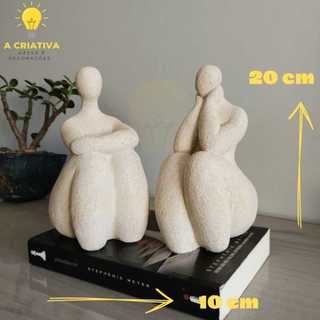 Estatueta Casal Escultura Decorativa - Estatueta - Decoração em Gesso Botero Promoção Peças de Luxo