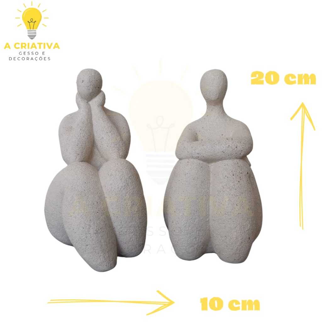 Estatueta Casal Escultura Decorativa - Estatueta - Decoração em Gesso Fernando Botero Peça Luxo
