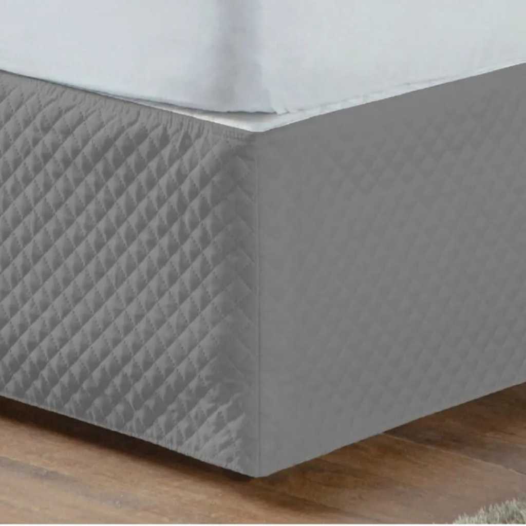 Saia Box Matelada Cama Solteiro Cinza