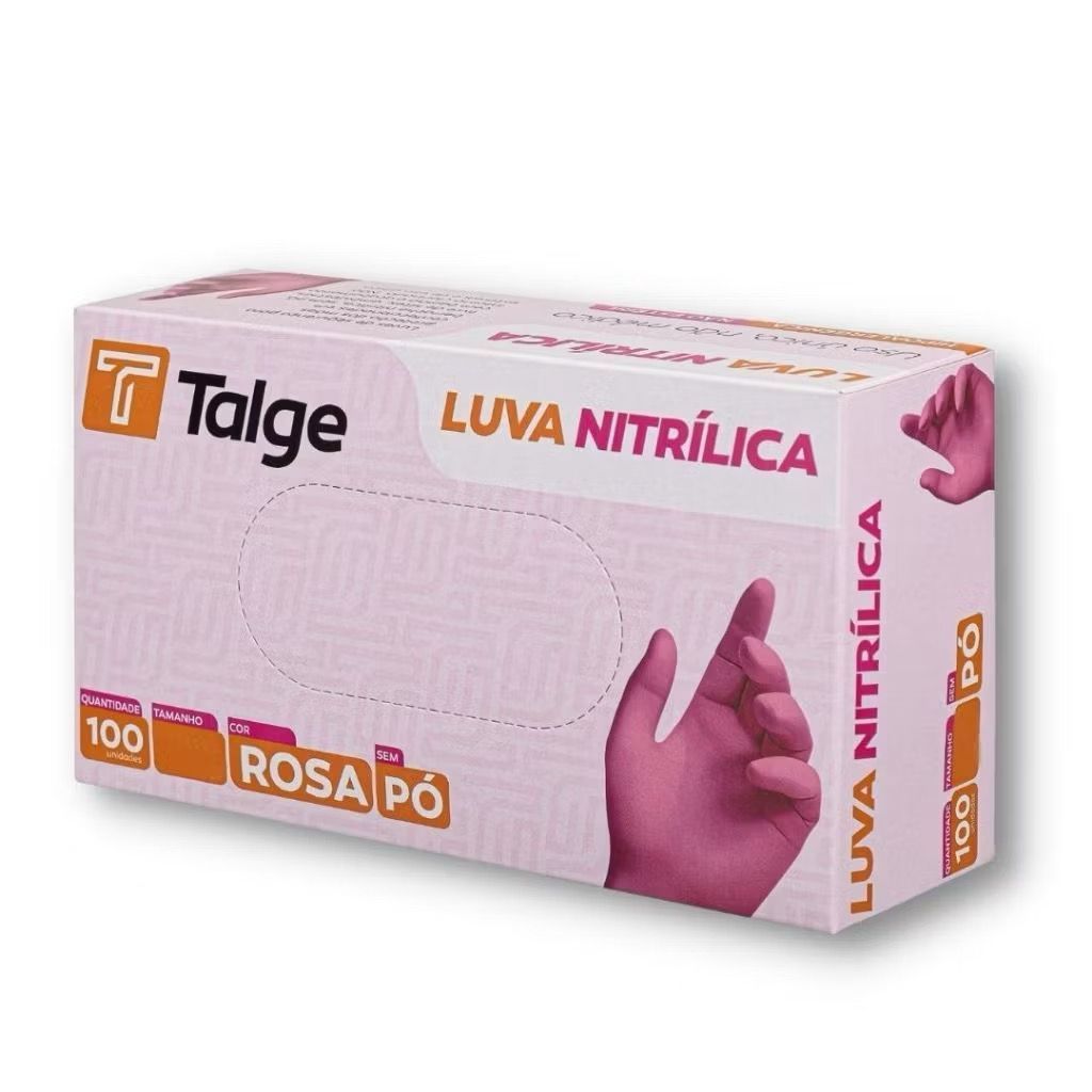 Luva Nitrílica ROSA Descartável Sem Pó com  100 UNIDADES Tam PP, P, M , G em Oferta na Shopee