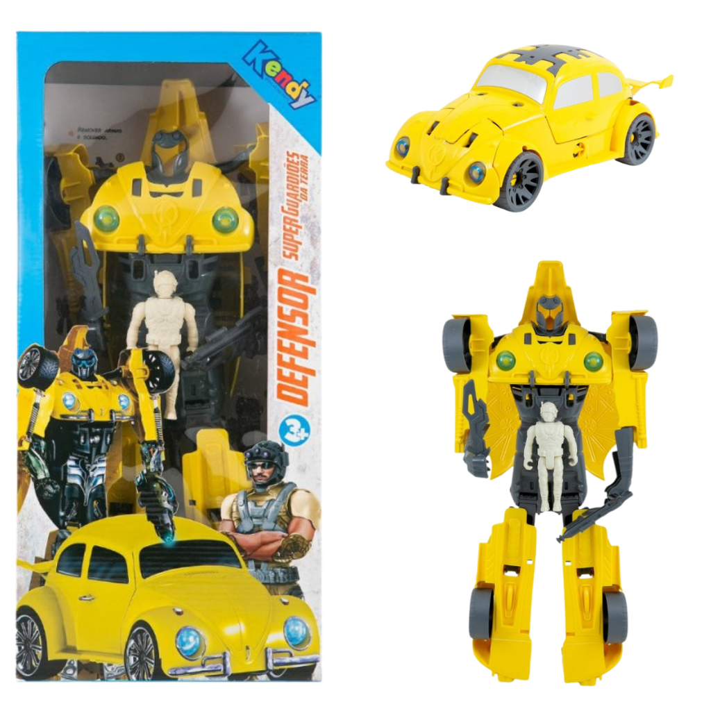 Carrinho Robo Transforme Defensor Super Guardiões Da Terra Fusca Infantil Crianças Presente Brinquedo Montar Desmontar