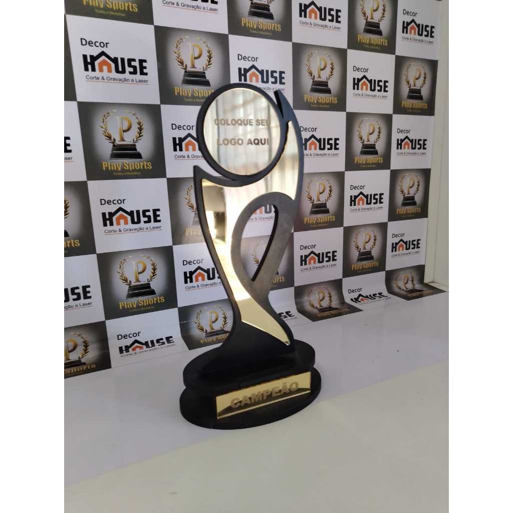 Troféu Esportivo Personalizado em MDF LUXO - 20cm