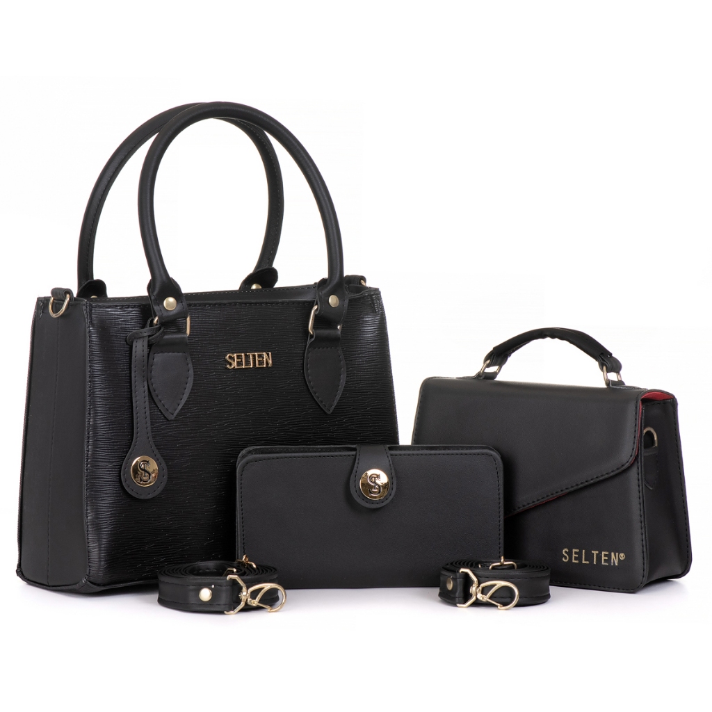 Kit Bolsa Feminina Media E Pequena Transversal Com Carteira em Oferta na Shopee