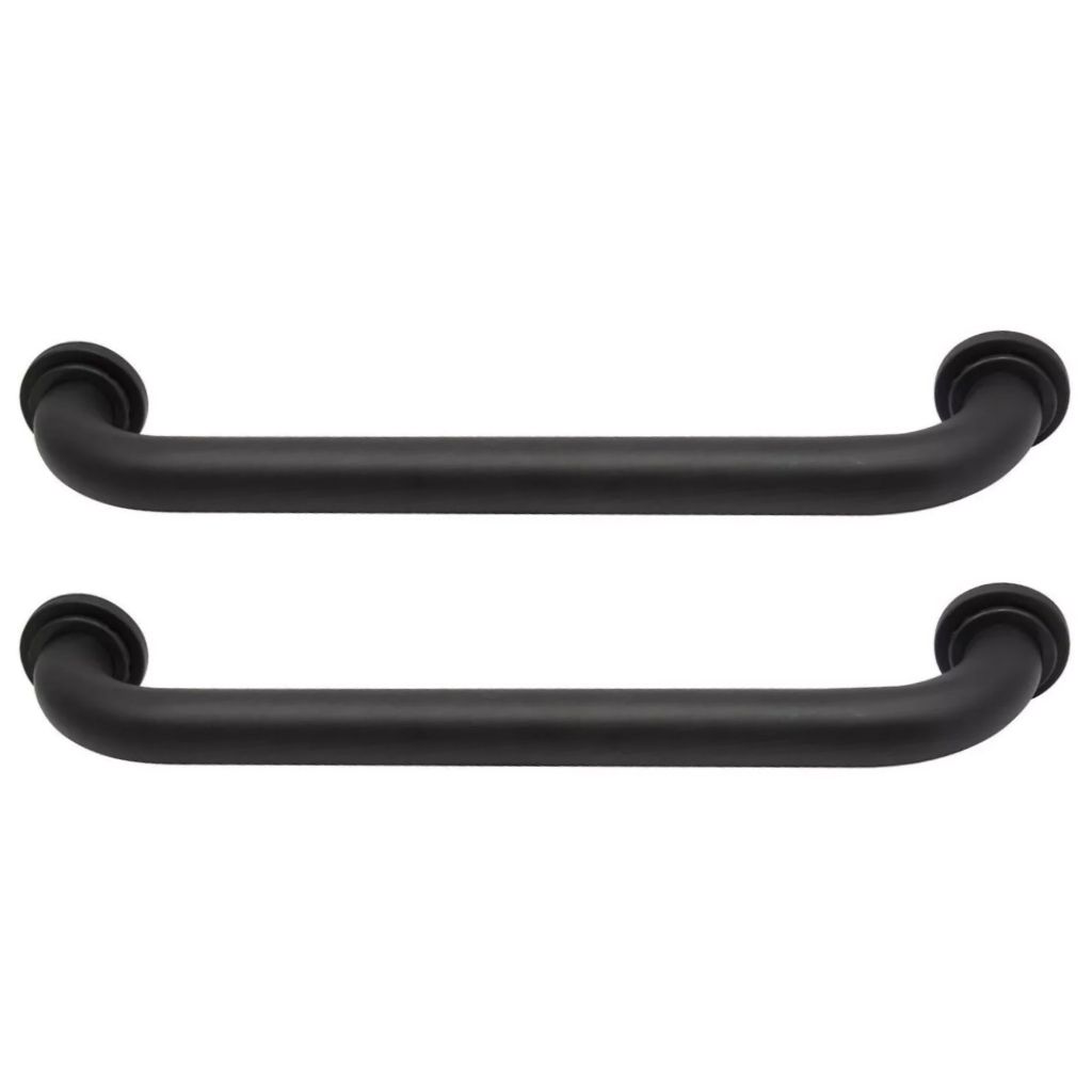Kit 2 Barras Alça de Apoio 70cm Preto Fosco – Auxílio para Idosos e Deficientes