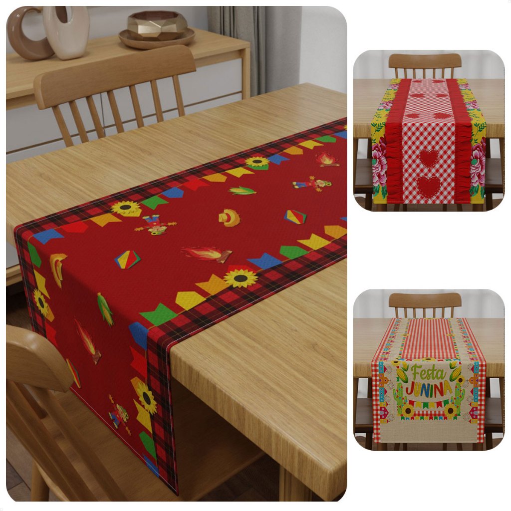 Trilho Caminho de Mesa Festa Junina Tecido Estampado São João 140x40cm em Oferta na Shopee