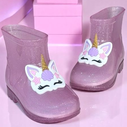 Galocha Infantil de Menina Estilosa Bota Feminina Escolar Macia Leve