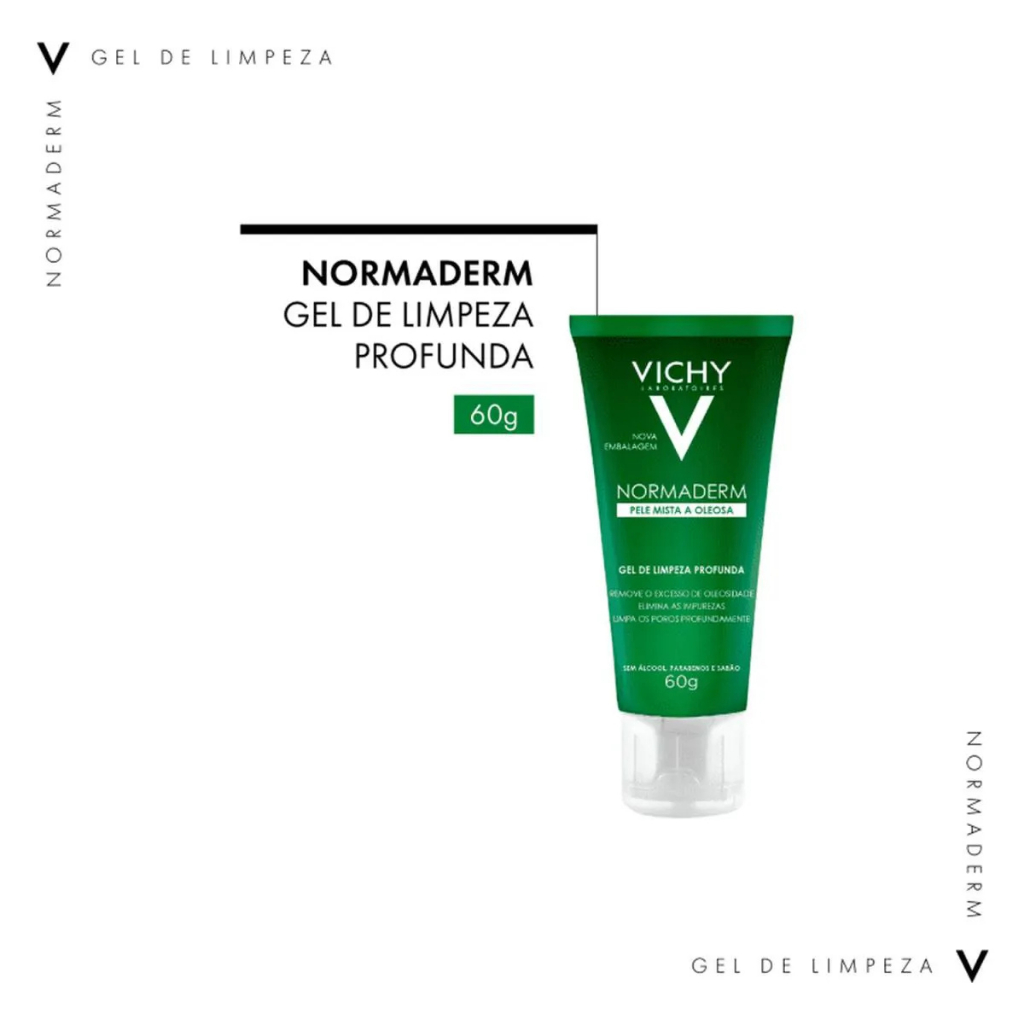 Detalhes do Gel De Limpeza Profunda Vichy Normaderm Pele Mista A Oleosa Com 60g