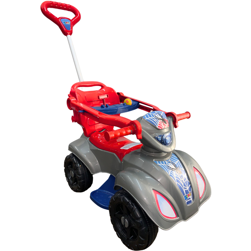Quadriciclo Spider Menino 1 a 3 anos até 30Kg Motoca Carrinho Passeio - Reforçado e com Ajustes P/ Crianças De Até 100cm em Oferta na Shopee