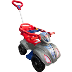 Quadriciclo Spider Menino 1 a 3 anos até 30Kg Motoca Carrinho Passeio - Reforçado e com Ajustes P/ Crianças De Até 100cm