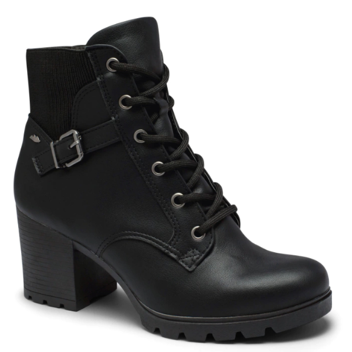 Bota Cano Curto Salto Alto Cadarço Dakota