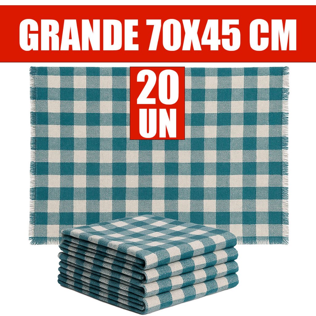 Kit 20 Pano de chão EXTRA GRANDE 70x45 Cm 100% Algodão