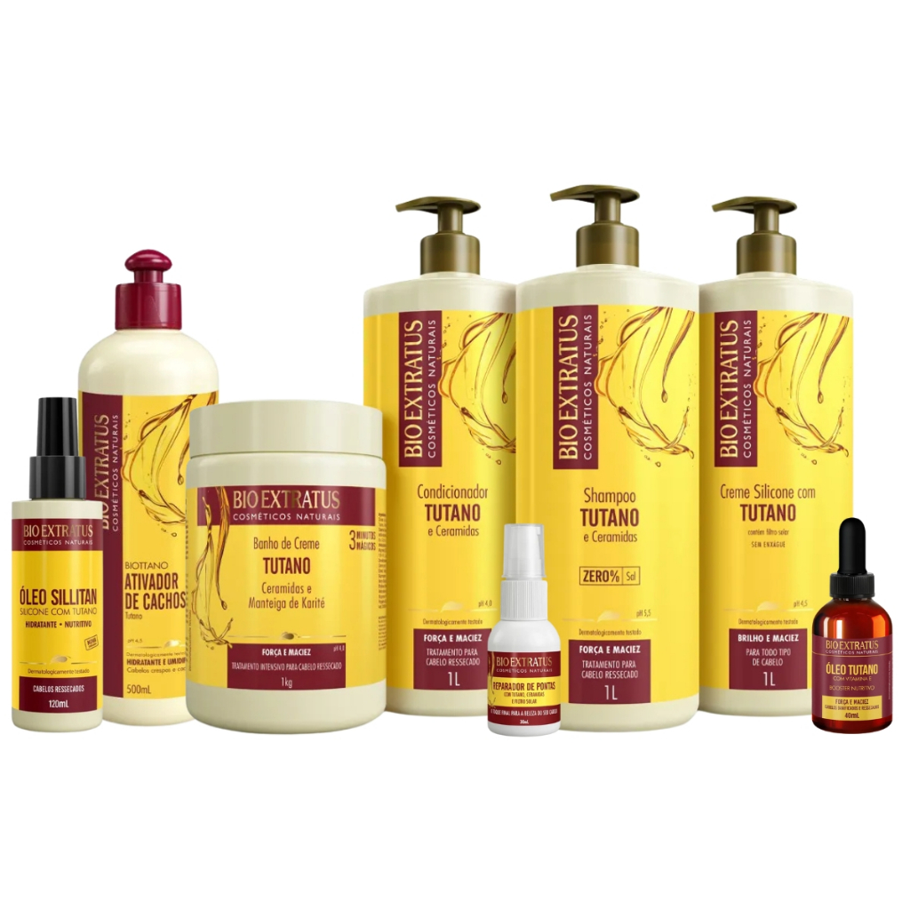 Kit Bio Extratus Tutano e Ceramidas Linha Completa com Reparador de Pontas em Oferta na Shopee